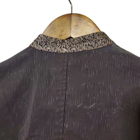 Silk Box Asian Petal Jacket Size 2 Full Zip Silk Blend Brown Form Fit Womens - Picture 6 of 12